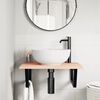 vidaXL Basin Shelf Wall Mounted Steel and Solid Wood Oak
