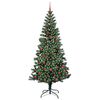 vidaXL Artificial Pre-lit Christmas Tree Green 210 cm PVC and Metal