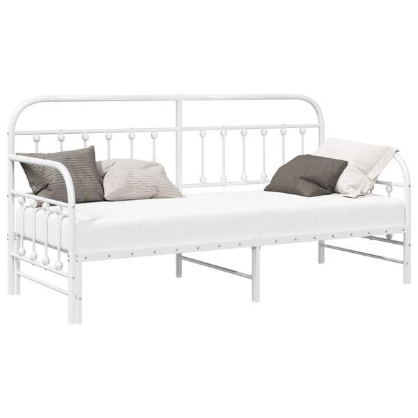 vidaXL Daybed Frame White 80 x 200 cm Powder-Coated Steel