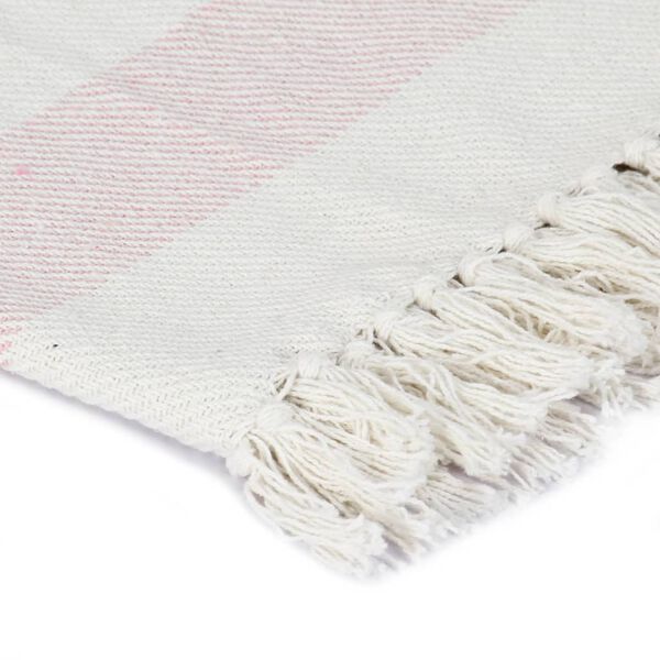 vidaXL Throw Cotton Stripe 125x150 cm Old Pink