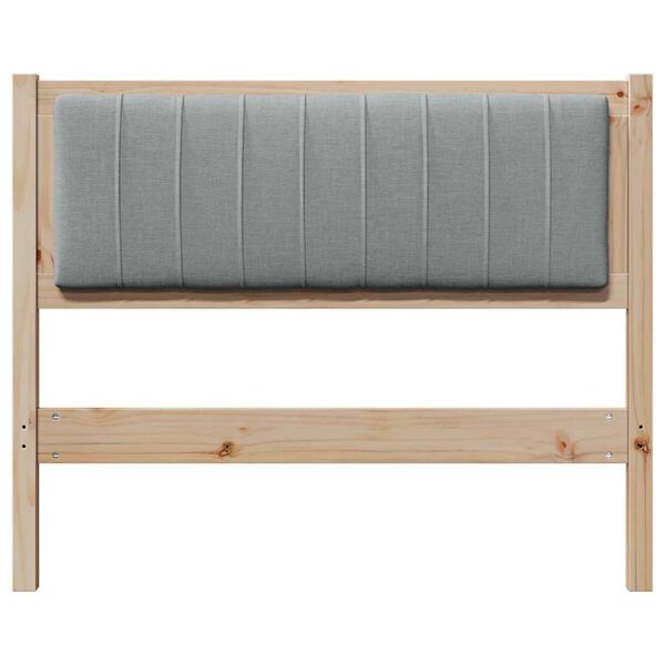 vidaXL Upholstered Headboard Light Grey 100 cm Solid Pine Wood