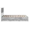 vidaXL Bed Frame with Drawer Concrete Grey 120 x 190 cm Engineer Wood