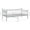 vidaXL Sofa Bed Frame without Mattress Grey Metal 90x200 cm