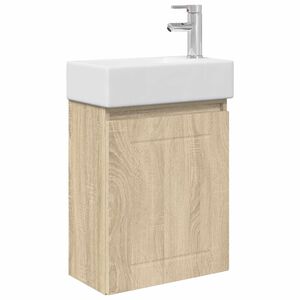 vidaXL Bathroom Vanity Unit with Tap Sonoma Oak 45.5 x 25.5 x 84 cm