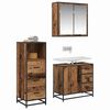 vidaXL Bathroom Furniture Set with Door 3 pcs Old Wood Engineered Wood