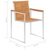 vidaXL Garden Chairs 6 pcs Solid Acacia Wood and Stainless Steel