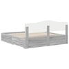 vidaXL Bed Frame with Drawer Grey Sonoma 200 x 200 cm Engineered Wood