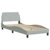 vidaXL Bed with Mattress "Dover" Light Grey Single Velvet