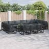 vidaXL Garden Sofa Set with Cushion 13 pcs Black Aluminium