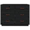 vidaXL Sideboard Black 100x40x75 cm Solid Wood Pine