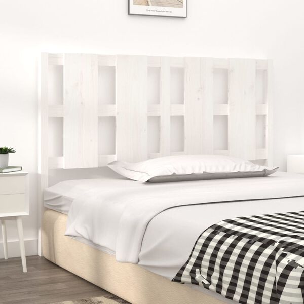 vidaXL Bed Headboard White 140.5x4x100 cm Solid Wood Pine