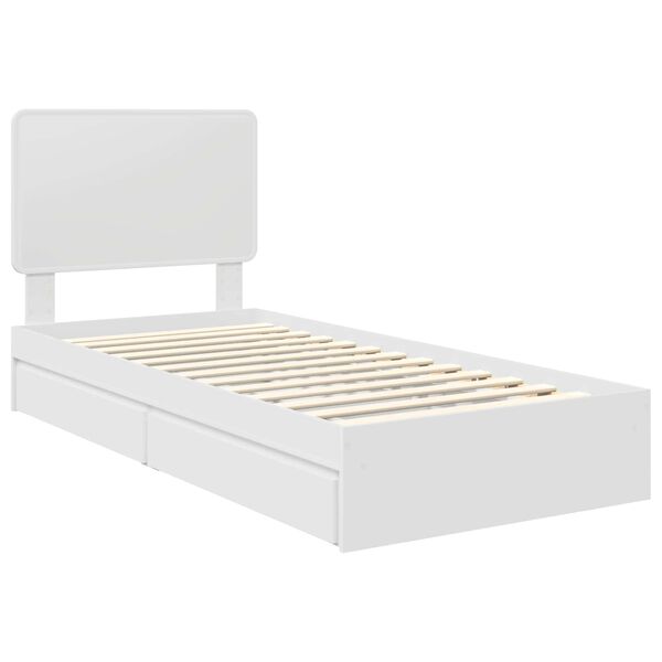 vidaXL Storage Bed with Headboard White 75 x 190 cm Engineered Wood