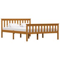 vidaXL Bed Frame Honey Brown Solid Pinewood 135 x 190 cm