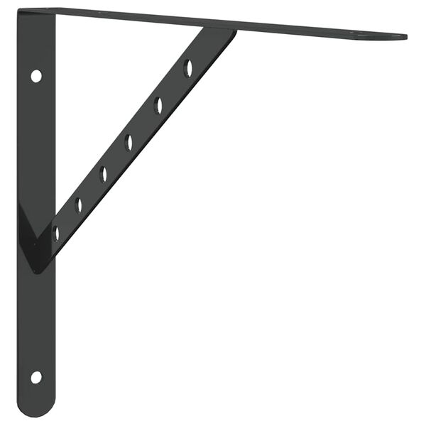 vidaXL Shelf Brackets 4 pcs 40x2.5x25 cm Black Stainless Steel