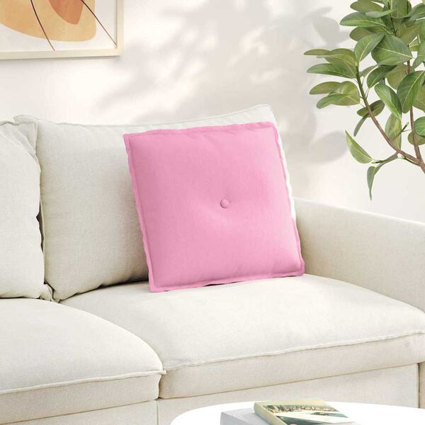 vidaXL Back Pillow Pink 50 x 19 x 45 cm Fabric