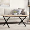 vidaXL Coffee Table X-Frame 90x90x45.5 cm Solid Wood Pine and Steel