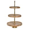 H&S Collection 3-tier Serving Stand 50 cm Wood Gold