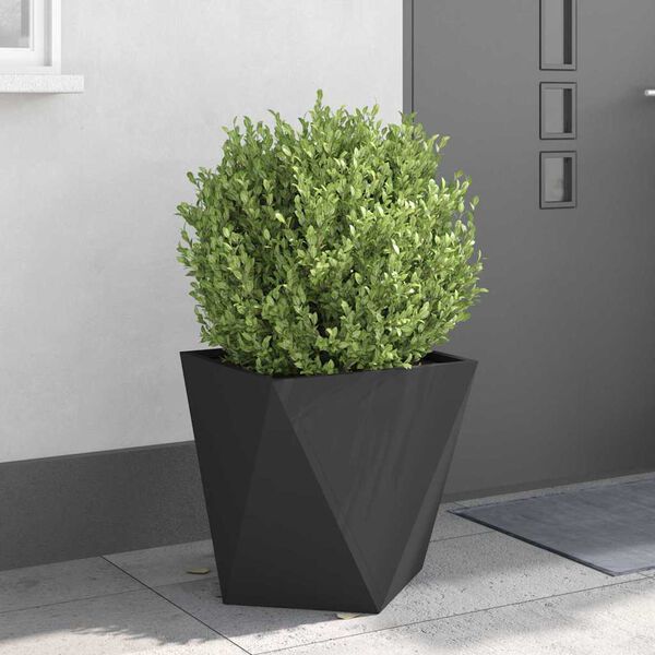 vidaXL Planter 2 pcs Black 50 x 50 x 50 cm Steel