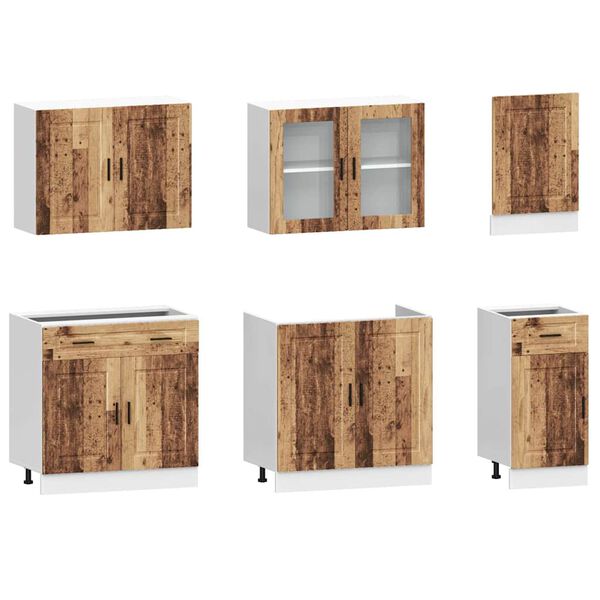 vidaXL 7 Piece Kitchen Cabinet Set Porto Old Wood Engineered Wood