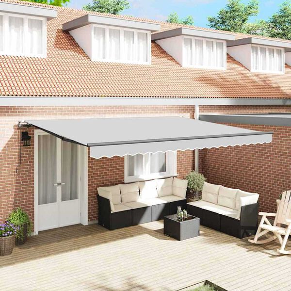 vidaXL Awning Frame Manual Anthracite 400 x 300 cm Aluminium
