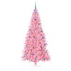 vidaXL Christmas Tree with 300 LEDs with Stand Pink 210 cm PVC