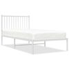 vidaXL Metal Bed Frame without Mattress with Headboard White 90x190cm