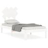 vidaXL Bed Frame without Mattress White Small Single Solid Wood Pine