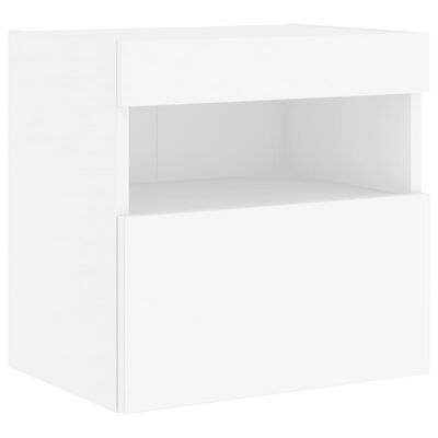 vidaXL TV Wall Cabinet with LED Lights White 40x30x40 cm