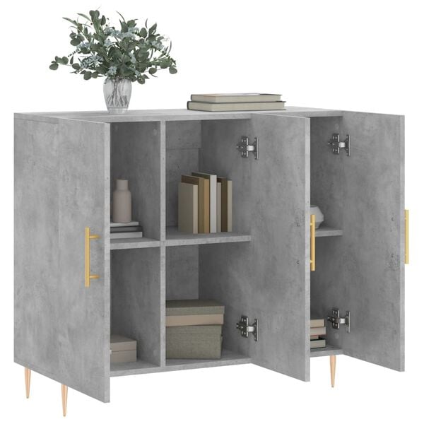 vidaXL Sideboard Concrete Grey 90x34x80 cm Engineered Wood