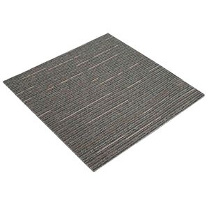 vidaXL Carpet Tile Striped Dark Brown 50 x 50 cm 36 pcs PP and Bitumen