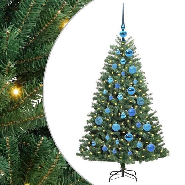 vidaXL Artificial Hinged Christmas Tree Green 120 cm PVC and Metal