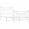 vidaXL Metal Bed Frame without Mattress with Footboard White 80x200cm