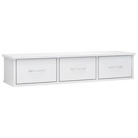 vidaXL Wall Drawer Shelf High Gloss White 88x26x18.5 cm Engineered Wood
