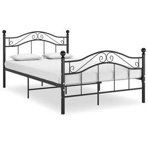 vidaXL Bed Frame without Mattress Black Metal 120x200 cm