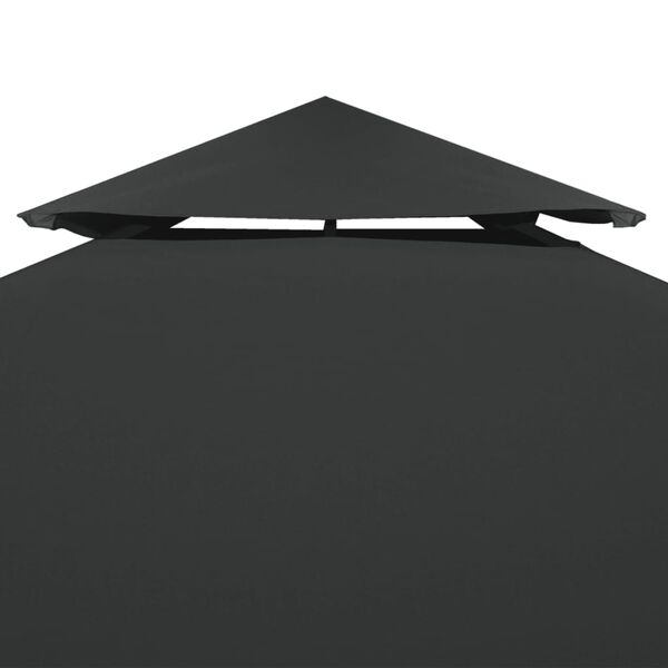 vidaXL Gazebo Cover Canopy Replacement 310 g / m&sup2; Dark Grey 3 x 3 m