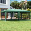 vidaXL Party Tent with 6 Mesh Sidewalls Green 6x4 m HDPE