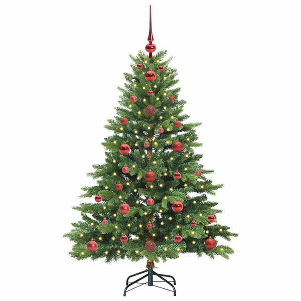 vidaXL Artificial Christmas Tree with 150 LEDs Green 120 cm PE and PVC