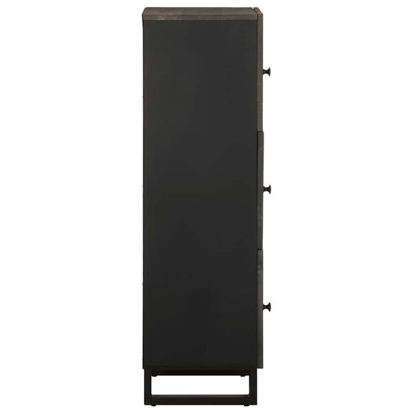 vidaXL Highboard Black 40x33x110 cm Solid Wood Mango