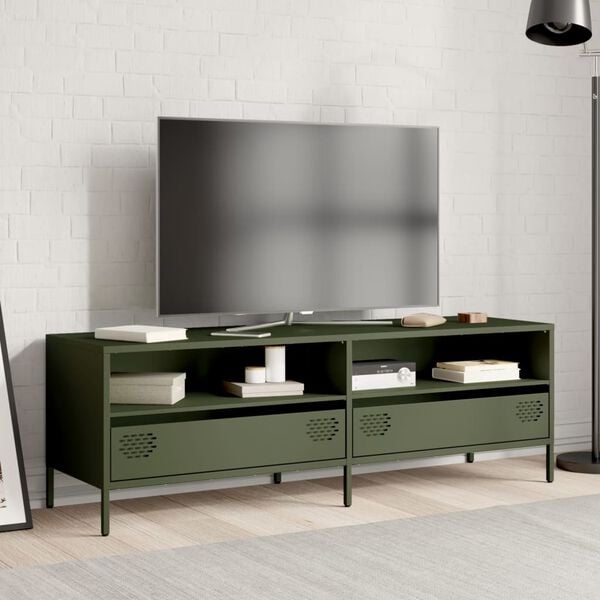 vidaXL TV Cabinet Olive Green 135x39x43.5 cm Cold-rolled Steel