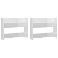 vidaXL Wall Shoe Cabinets 2 pcs High Gloss White 80x18x60 cm Engineered Wood