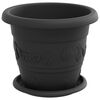 vidaXL Plant Pots 6 pcs Black &Oslash; 22 x 18 cm Plastic