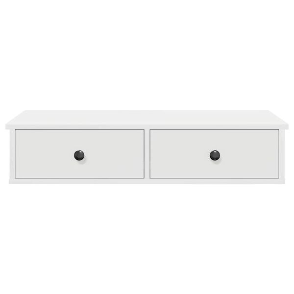 vidaXL Wall Shelf with Drawers White 80x34x17 cm Engineered Wood