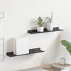 vidaXL Floating Shelf Wall-mounted 2 pcs Black 40 x 8.5 x 2.5 cm Steel
