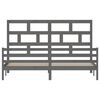 vidaXL Bed Frame without Mattress Grey Solid Wood 200x200 cm (810452+814216)