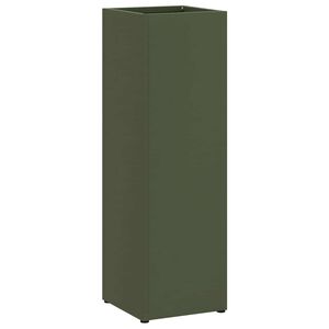 vidaXL Umbrella Stand with Storage Olive 15.5 x 15.5 x 49 cm Metal