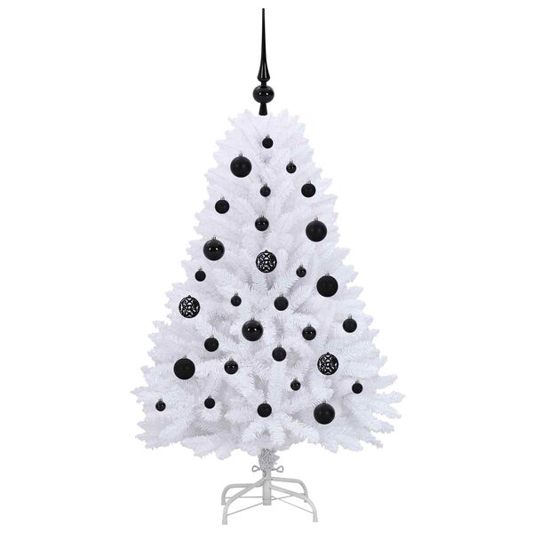vidaXL Artificial Hinged Christmas Tree White 120 cm PVC and Steel