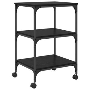 vidaXL Printer Stand Black Oak 50 x 41 x 75 cm Engineered Wood