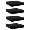 vidaXL Floating Wall Shelves 4 pcs High Gloss Black 23x23.5x3.8 cm MDF