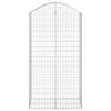 vidaXL Arched Gabion Basket 100x50x180/200 cm Galvanised Iron