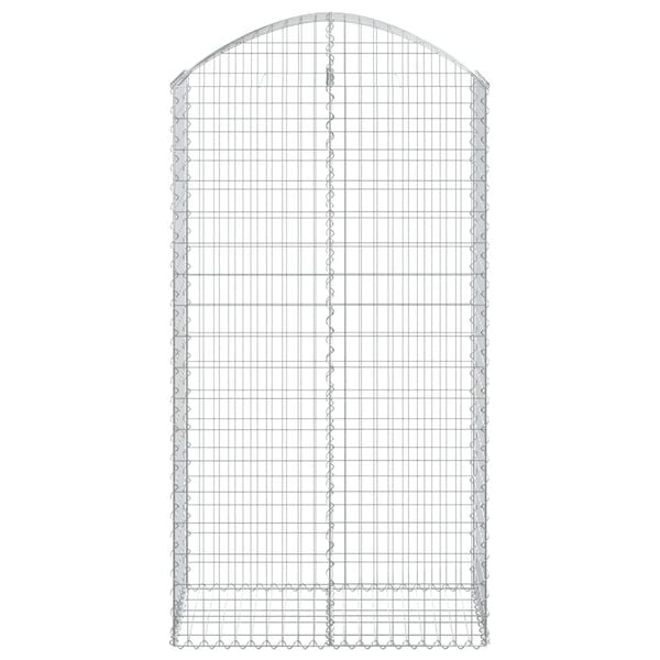 vidaXL Arched Gabion Basket 100x50x180/200 cm Galvanised Iron